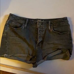 Black denim shorts